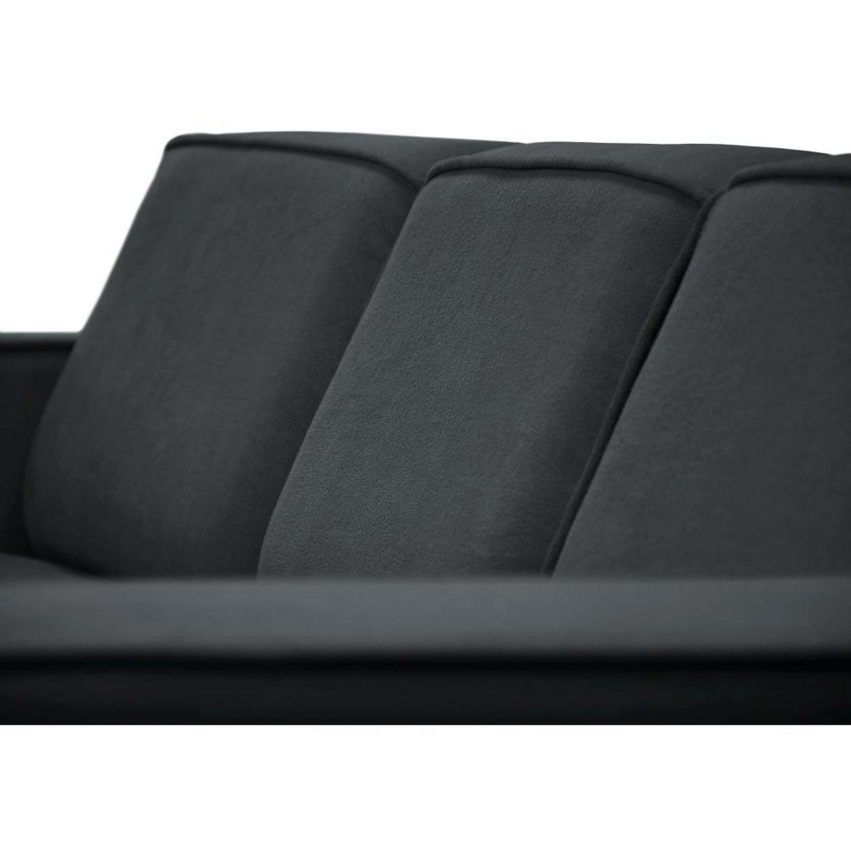 ECKSOFA ohne Schlaffunktion Pedro L dunkelgrau links - Dunkelgrau/Schwarz, Kunststoff/Textil (267/170cm) - Beautysofa