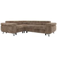 ECKSOFA FALCO L - Braun Cord - Links Seite - Schwarz/Braun, Textil/Metall (197/268cm) - MKS