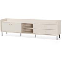 LOWBOARD Gloria mit 2 Schubalden und 2 Türen - Beige/Schwarz, Holzwerkstoff/Metall (210/59/42cm) - Beautysofa