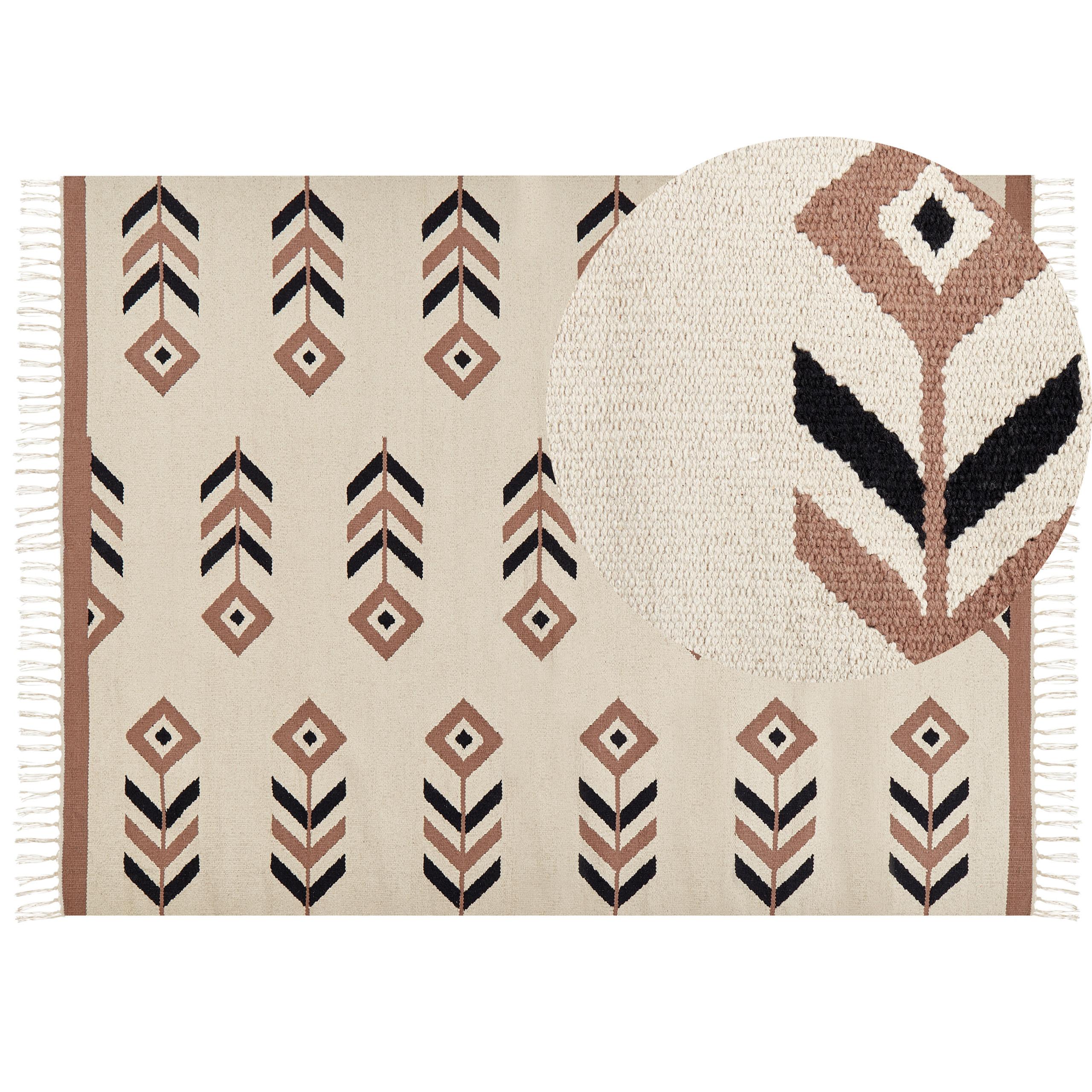 KELIM-TEPPICH Niavan 230/160 cm - Beige, Textil (160/230cm) - Beliani