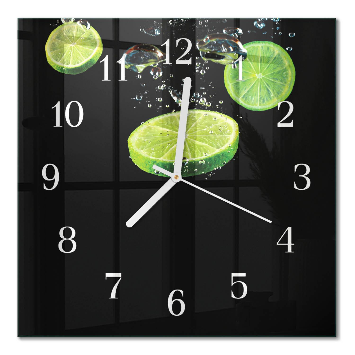 WANDUHR aus Glas 30x30 cm - Limes - Grün, Glas (30/30/0.4cm) - TULUP
