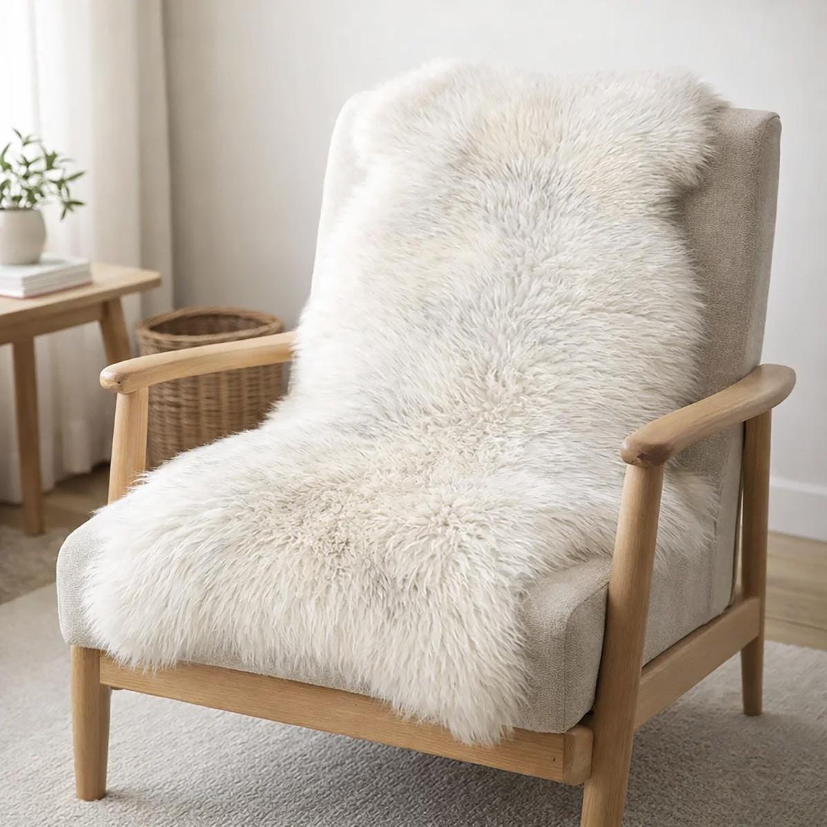 FELL Öko Lammfell Schaffell Hellgrau Töne wählbar ca. 105 cm - Hellgrau, Fell (55/105cm) - Provellus