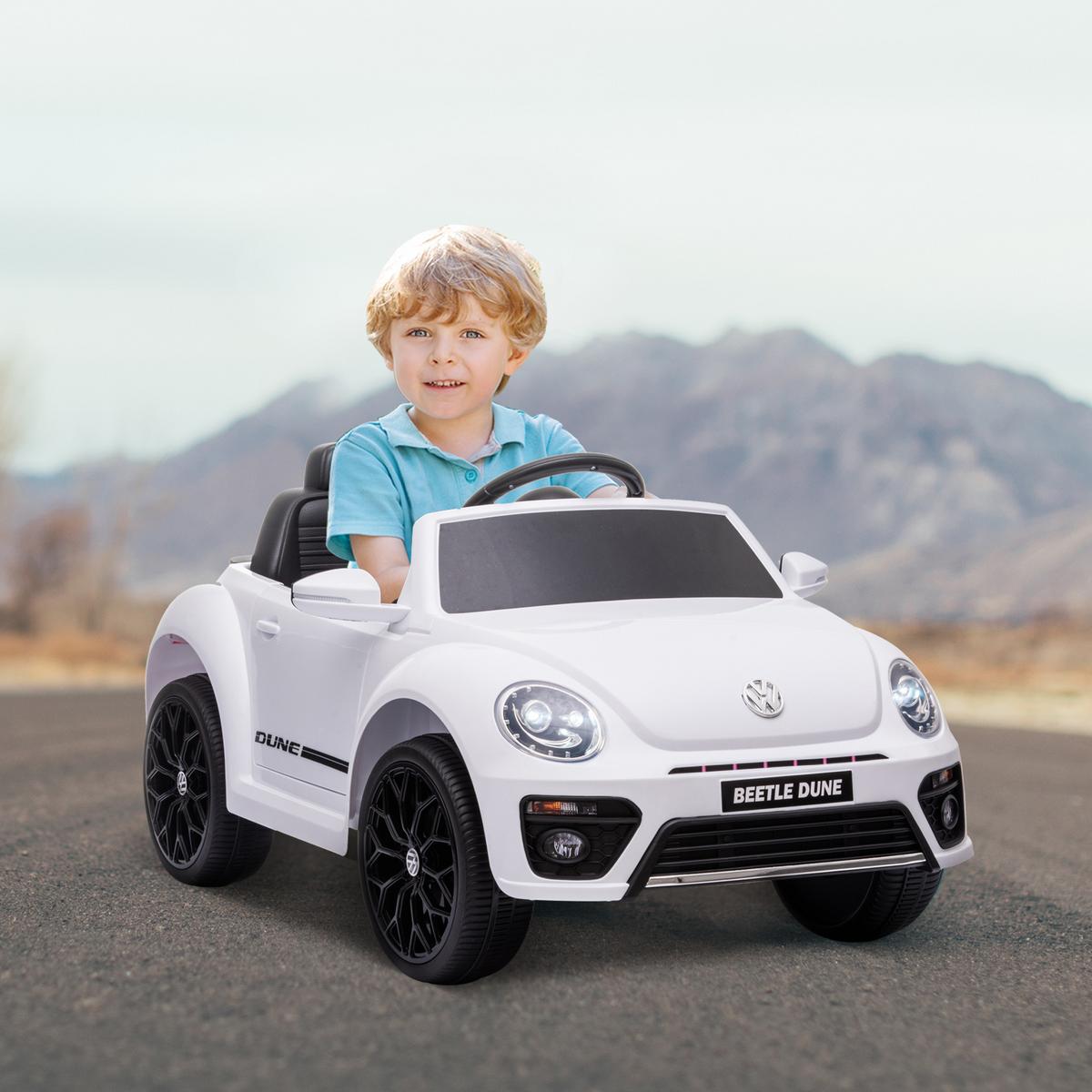 KINDER Elektroauto 12V Kinderauto mit 2,4G Fernbedienung, Musik, Hupe, 3-5 km/h - Weiß, Kunststoff (97/56.5/46cm) - AIYAPLAY