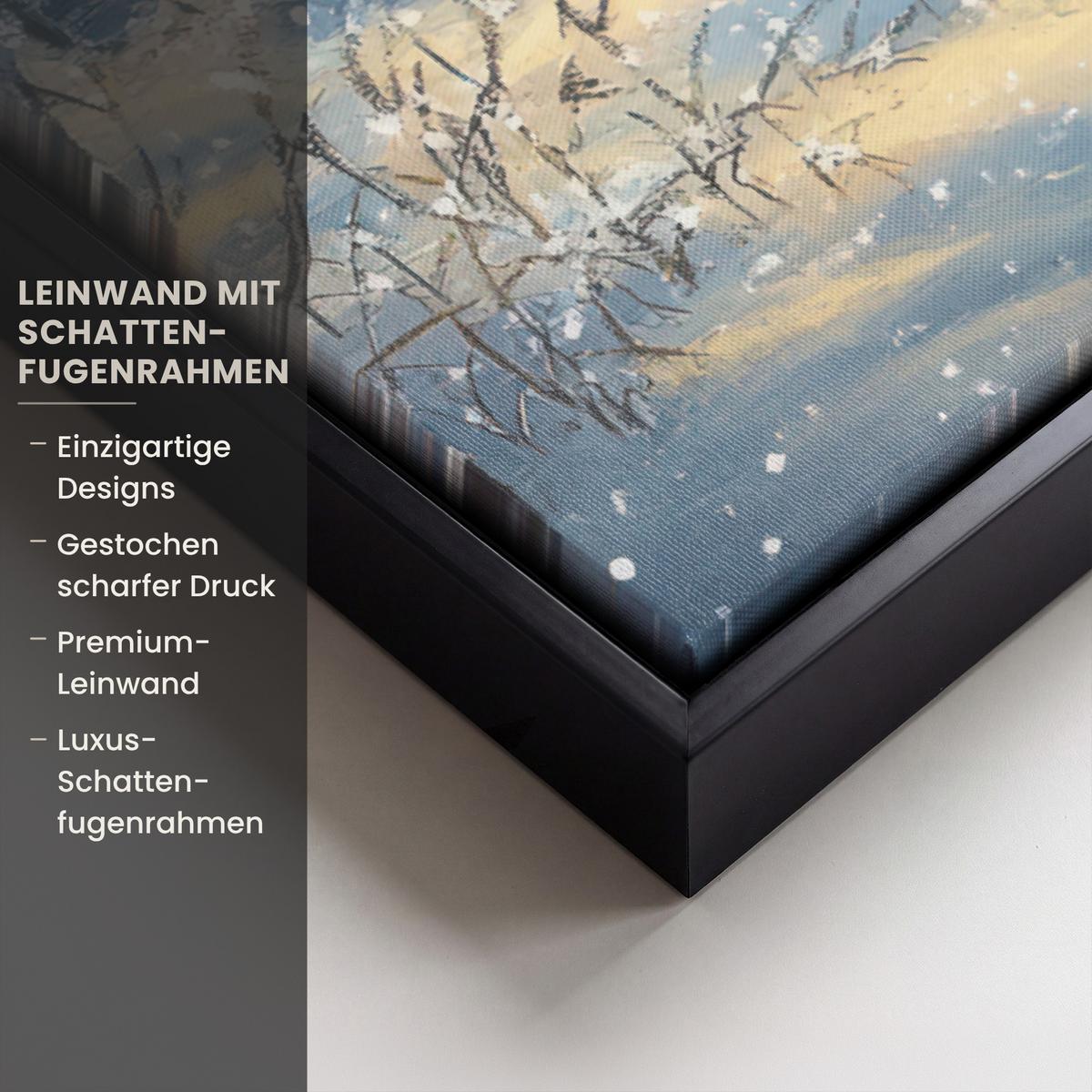 LEINWAND Bilder mit Rahmen - Schneemann - Schnee - Winter - Wald - 40x60 - Hellblau, Textil (40/60cm) - MuchoWow