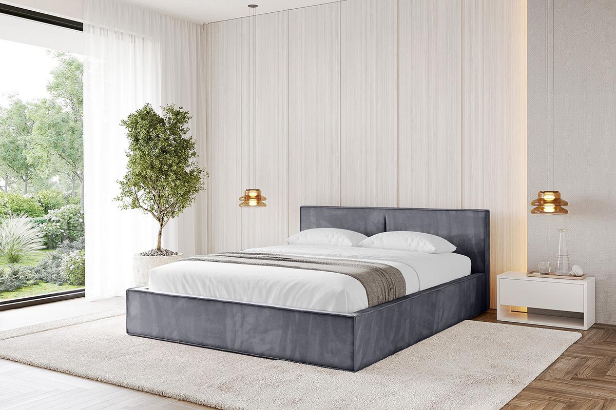 POLSTERBETT mit Bettkasten und Lattenrost, Boxbett ohne Matratze - TIVON-V1 180x200 Dunkelgrau - Dunkelgrau, Holzwerkstoff/Textil (180/200cm) - ALTDECOR