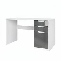 SCHREIBTISCH Logan Fronten in Grau Hochglanz - Grau, Holzwerkstoff (60/129/76cm) - Vladon