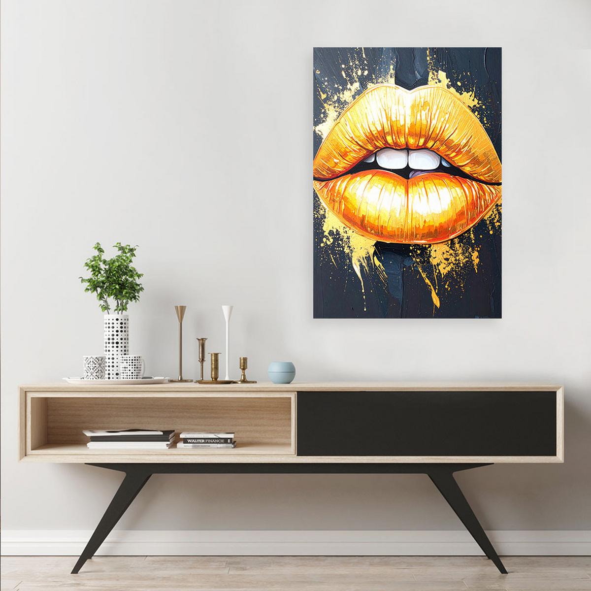LEINWANDBILD Popkultur 40x60cm - Goldfarben, Textil (40/60cm) - Feeby