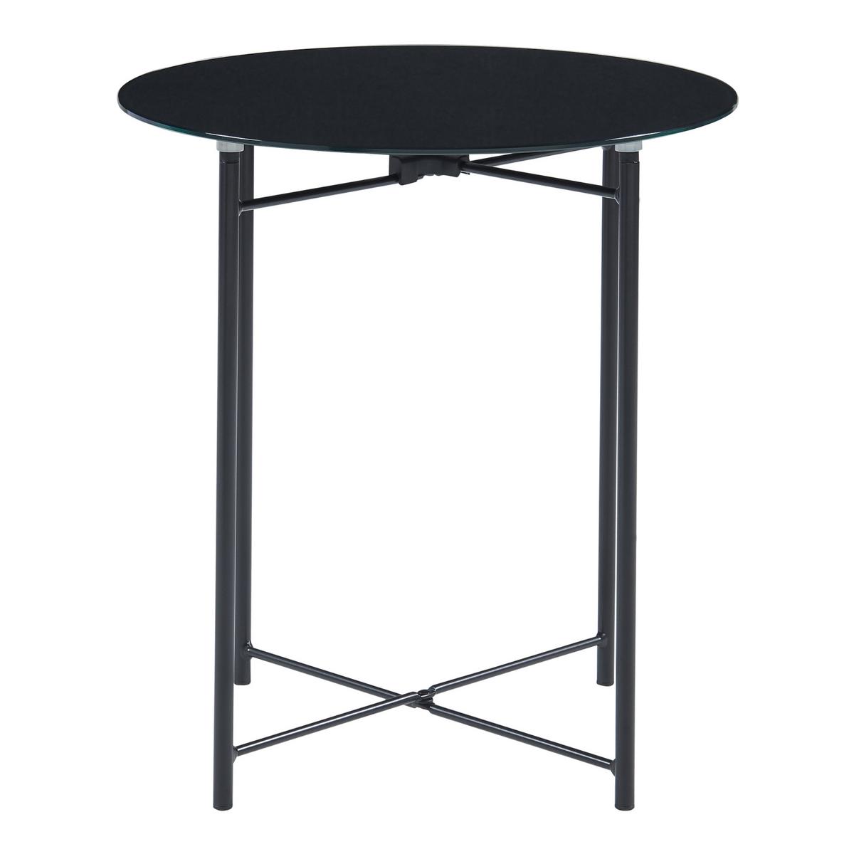 BEISTELLTISCH Ödeshög - Schwarz, Glas/Metall (42/42/45cm) - [en.casa]