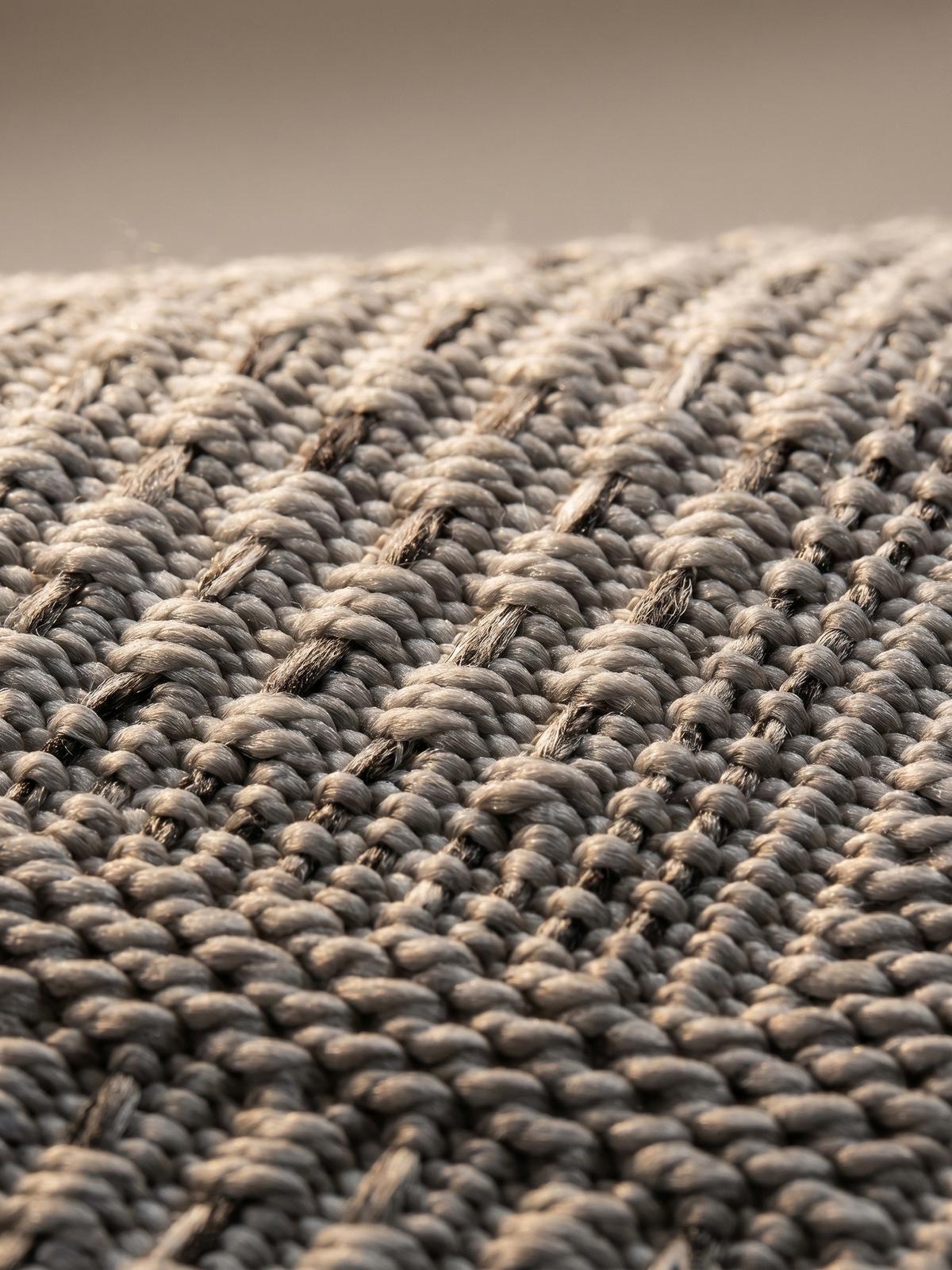 TEPPICH Outdoor VENTOUX in Grau, mit Bordüre, Ø 200 cm - Grau, Textil (200/200cm) - KADIMA DESIGN