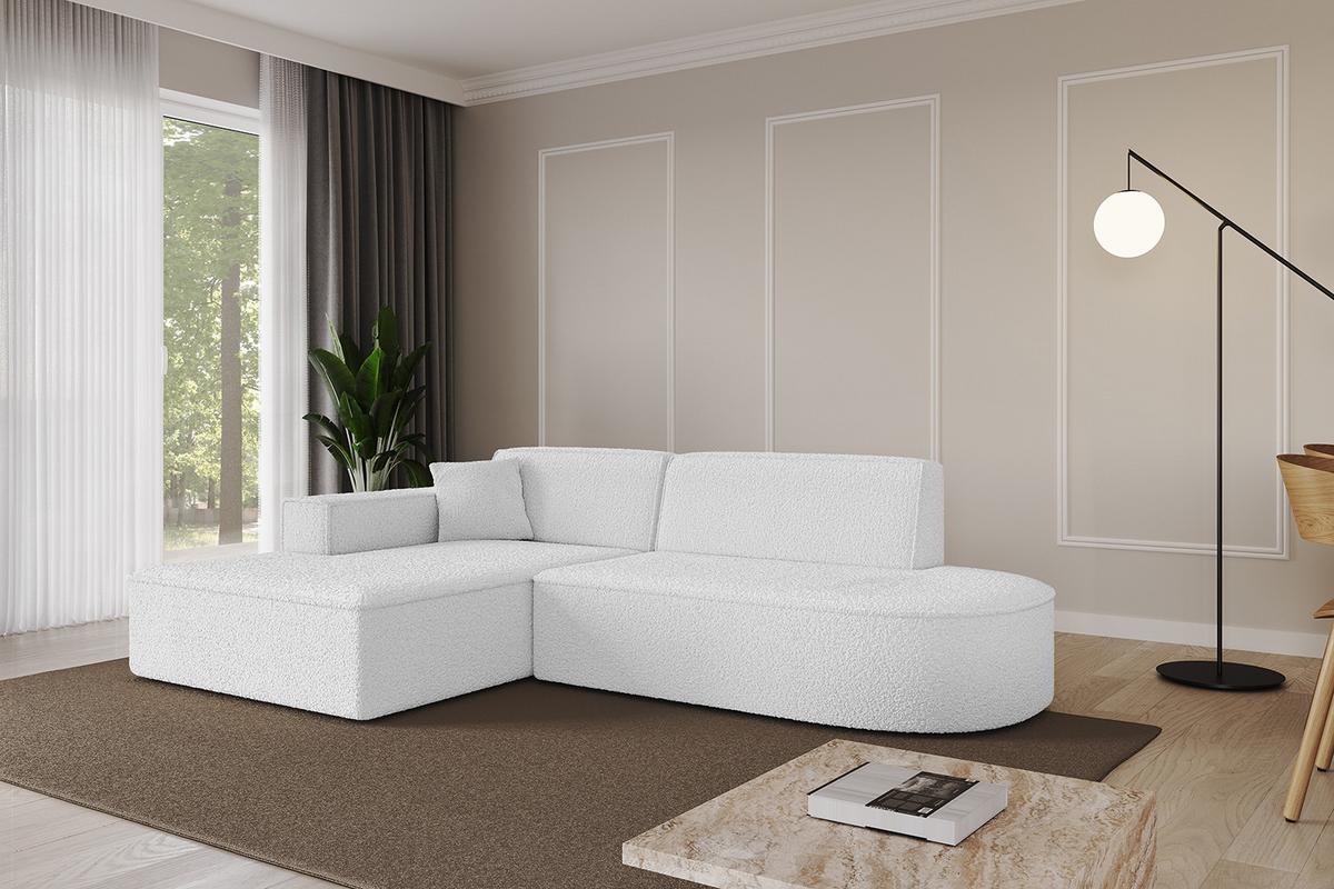 ECKSOFA Ottomane Links IREA-L1-v4 - 232x165x77 cm Weiß - Weiß, Holzwerkstoff/Textil (232/165cm) - ALTDECOR