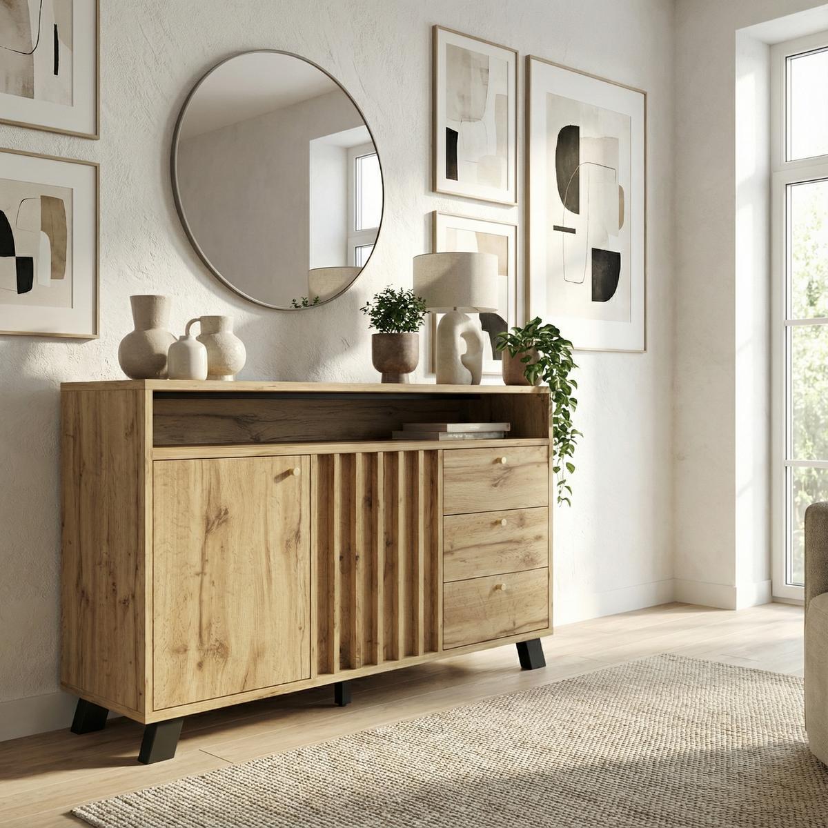 SIDEBOARD 120cm in Dunkler Eiche - Sonoma Eiche, Holzwerkstoff (120/85/40cm) - Urban Meuble