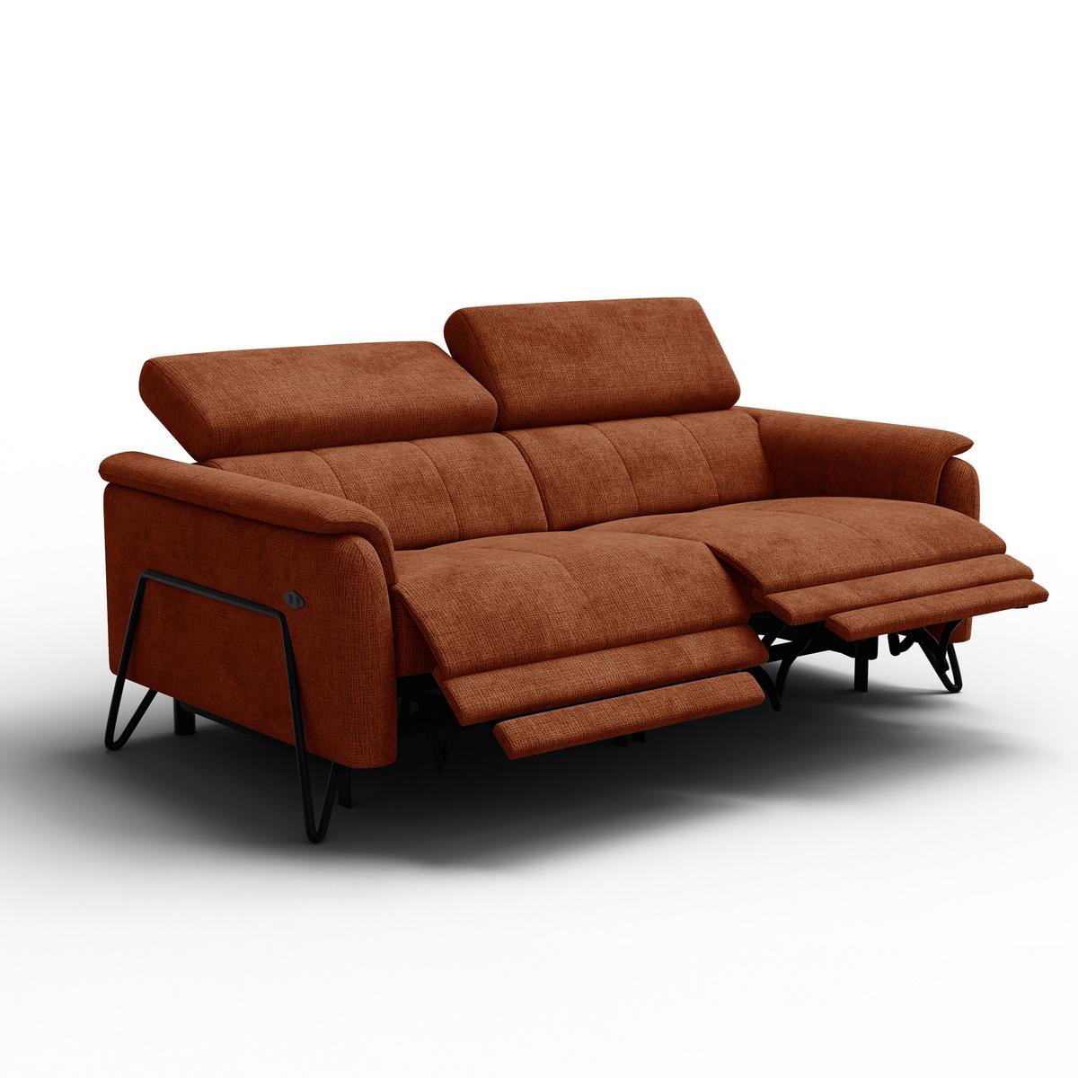 RELAXSOFA RODEN 3-Sitzer, rostrot - Orange, Holz/Textil (194/82/103cm) - Wozimo
