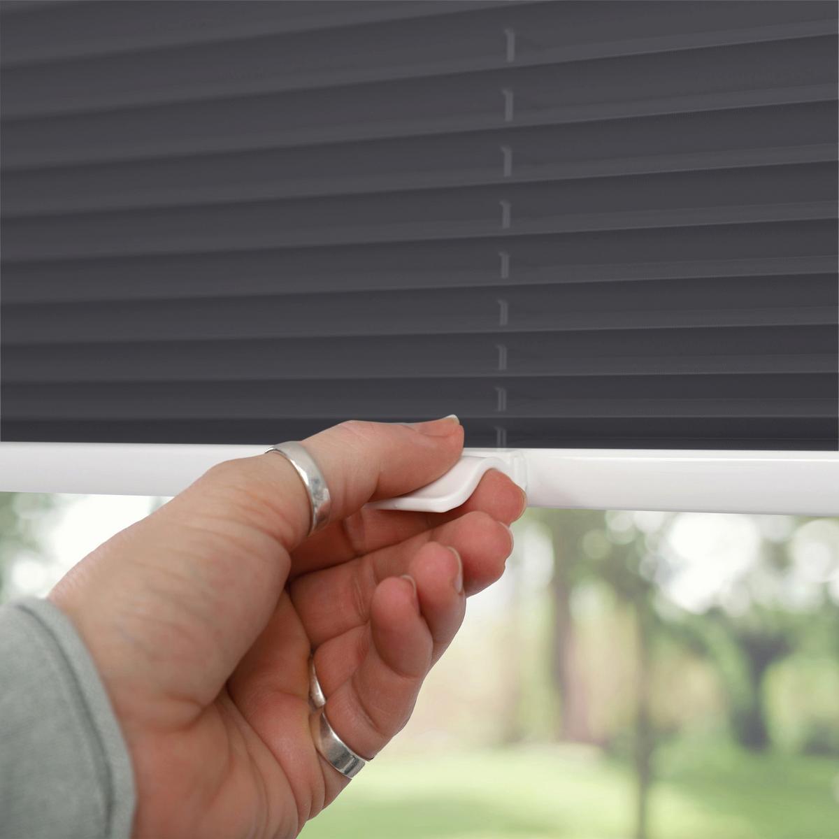 PLISSEE Thermo Basic 75 x 210cm Klemmfix ohne Bohren - Grau, Textil (75/210/210cm) - Deco-Raum
