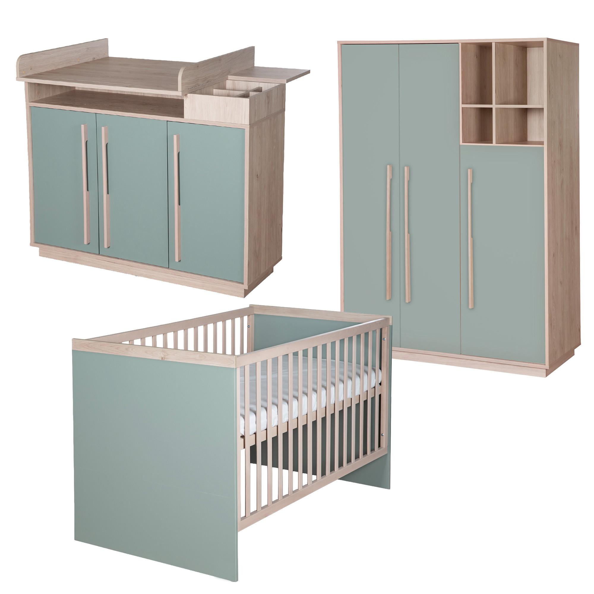 BABYZIMMER Selva 3-teilig - Grün, Holz (1/1/1cm) - Roba