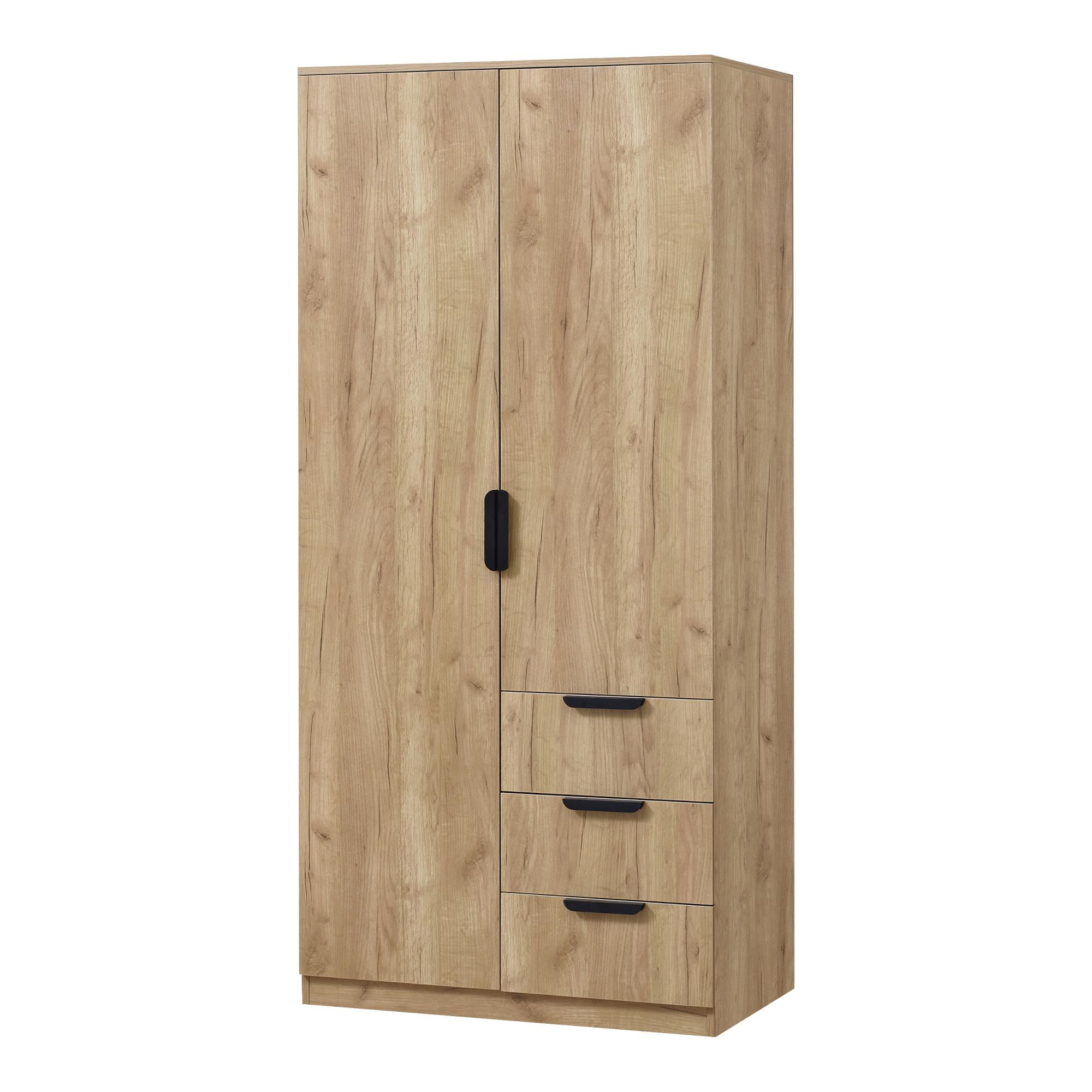 KLEIDERSCHRANK Eiselfing - Eichefarben, Holzwerkstoff (80/176/52cm) - [en.casa]