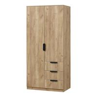 KLEIDERSCHRANK Eiselfing - Eichefarben, Holzwerkstoff (80/176/52cm) - [en.casa]