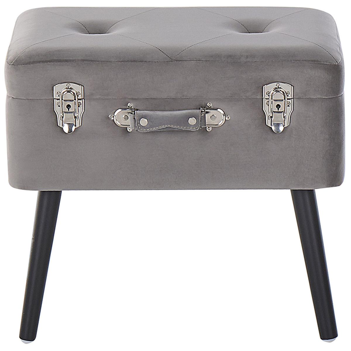HOCKER Mallard 36/52/46 cm - Grau, Textil (52/46/36cm) - Beliani
