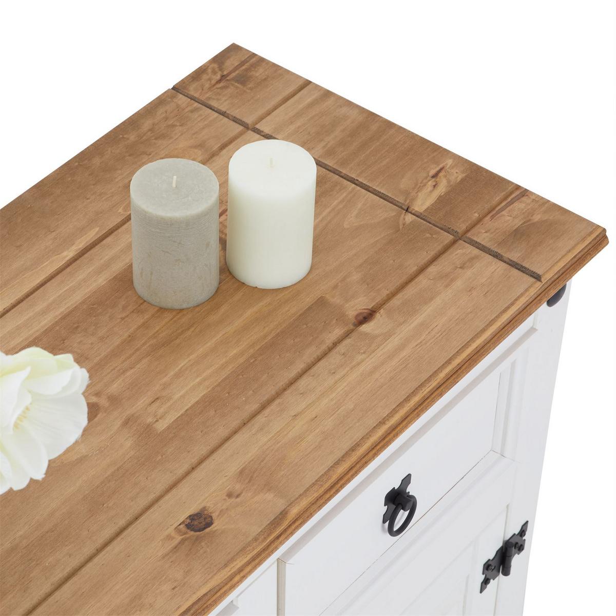 ANRICHTE CAMPO weiß/braun - Weiß/Braun, Holz (87/76/40cm) - CARO-Möbel