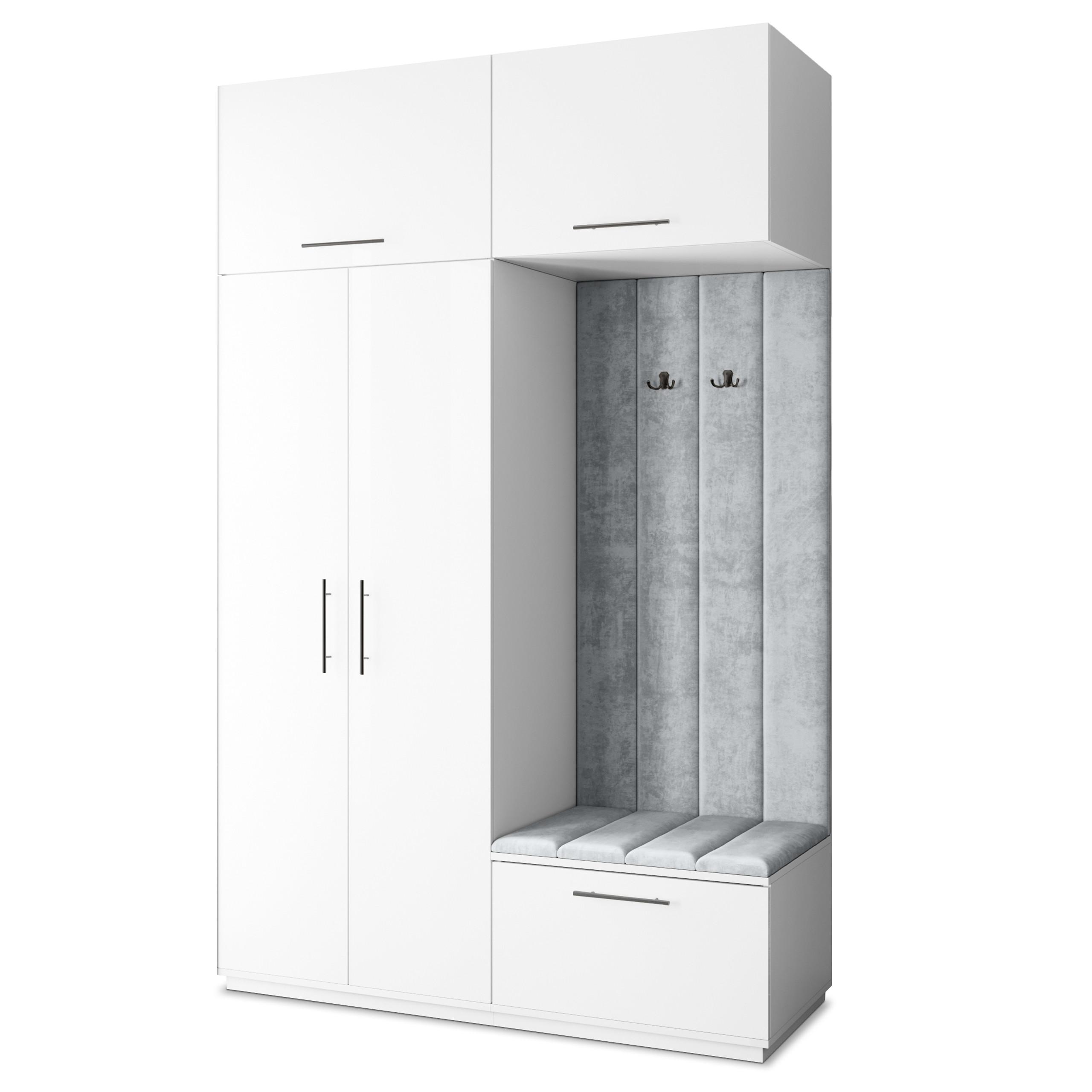 GARDEROBENSCHRANK REMA 150/240/60 cm Modern Weiß - Hellgrau/Weiß, Holzwerkstoff (150/240/60cm) - MASSENO