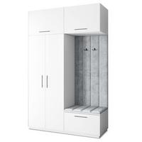 GARDEROBENSCHRANK REMA 150/240/60 cm Modern Weiß - Hellgrau/Weiß, Holzwerkstoff (150/240/60cm) - MASSENO