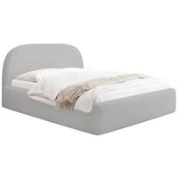 POLSTERBETT Puro mit Bettkasten, Hellgrau Boucle 120 x 200 cm – mit Metall-Lattenrost - Birkefarben/Hellgrau, Holzwerkstoff/Kunststoff (120/200cm) - WFL GROUP