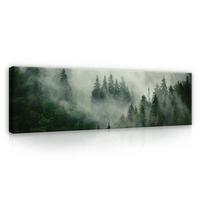 BILDER Wald Nebel Modern Wohnzimmer Schlafzimmer 145x45 - Multicolor, Holzwerkstoff (145/45cm) - Wallarena