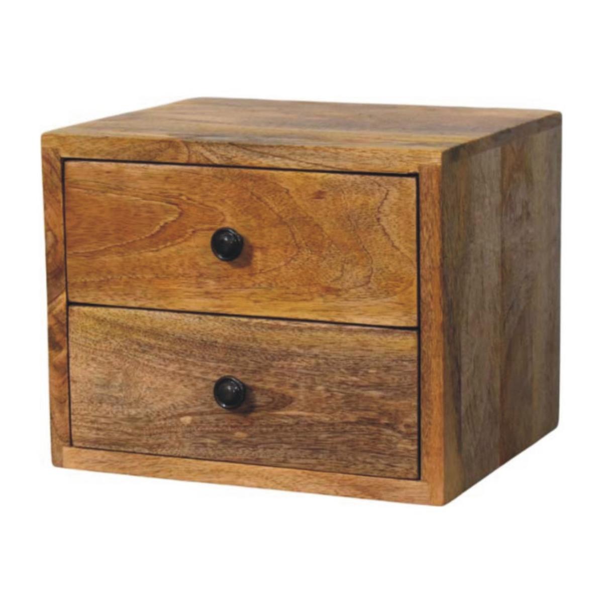 NACHTTISCH mit warmem Eichenoptik-Finish, 2 Schubladen, mangobraun - Braun, Holz (30/24/25cm) - Artisan Furniture
