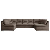 WOHNLANDSCHAFT MORBIDO U Braun Velvet - Silberfarben/Braun, Textil/Metall (340/93/206cm) - MKS