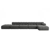 ECKSOFA modulares Sofa Lizur-L3 - 475x160x70 cm Dunkelgrau Velours - Dunkelgrau, Holzwerkstoff/Textil (475/160cm) - ALTDECOR