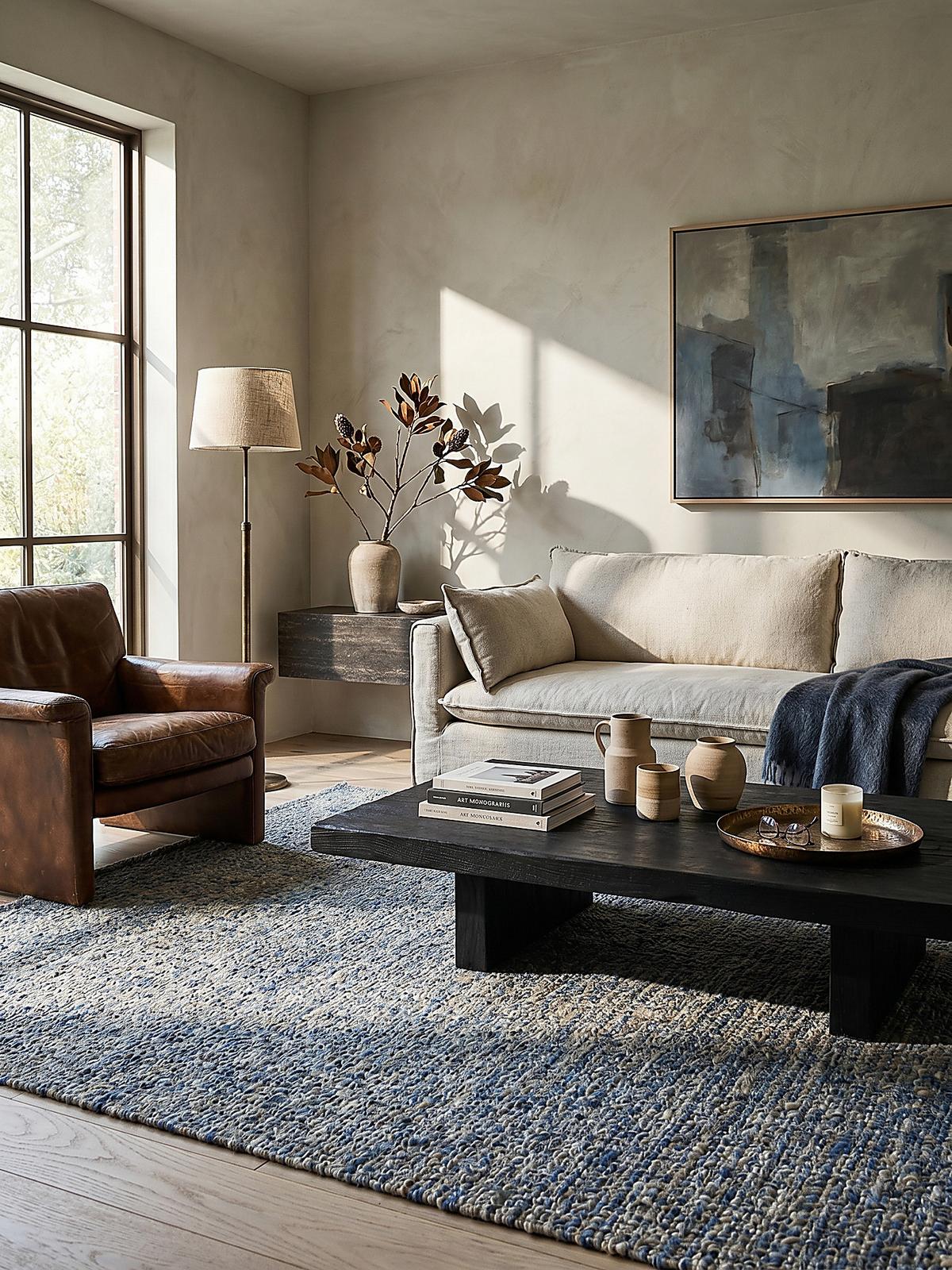 WOLLTEPPICH OTLEY, einfarbig, Blau, 200 x 290 cm - Blau, Textil (290/200cm) - KADIMA DESIGN