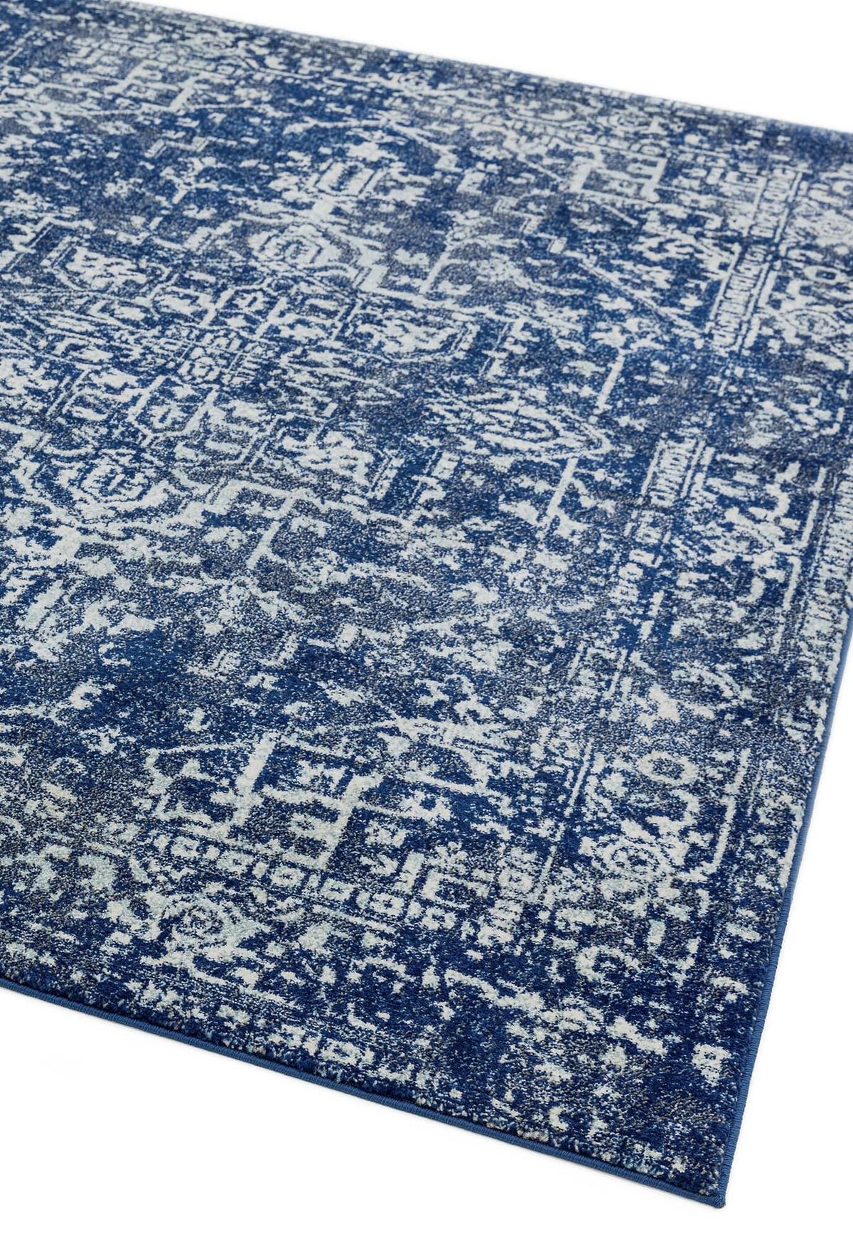TEPPICH LODI-Lambro, im Vintage-Stil, Dunkelblau, 120 x 170 cm - Blau, Textil (120/170cm) - KADIMA DESIGN