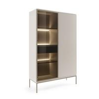 VITRINE SENTIERO 104 / 166 cm mit LED in Kaschmir - Kaschmir, Holzwerkstoff (104/166/39cm) - MASSENO
