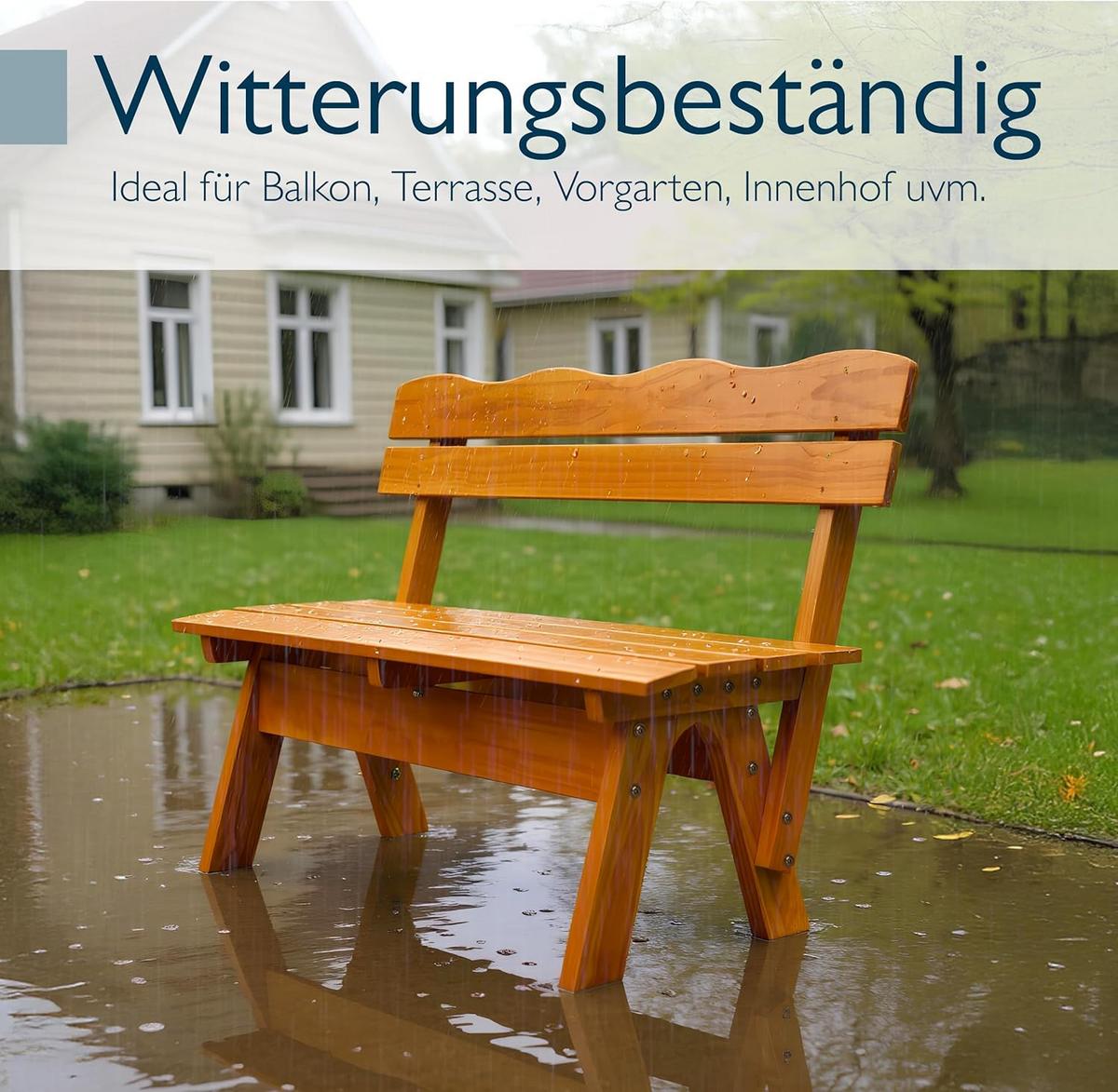 GARTENBANK Tromsö RD 150cm - Braun, Holz (42/60/150cm) - Beautissu 