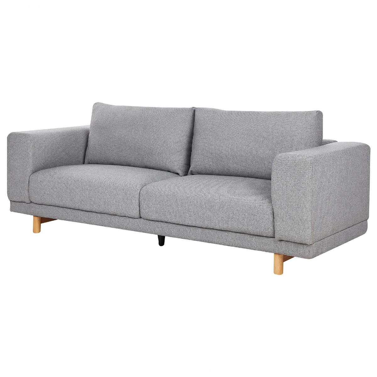 3-SITZER-SOFA Polsterbezug Hellgrau Nivala - Hellgrau, Textil (220/76/84cm) - Beliani