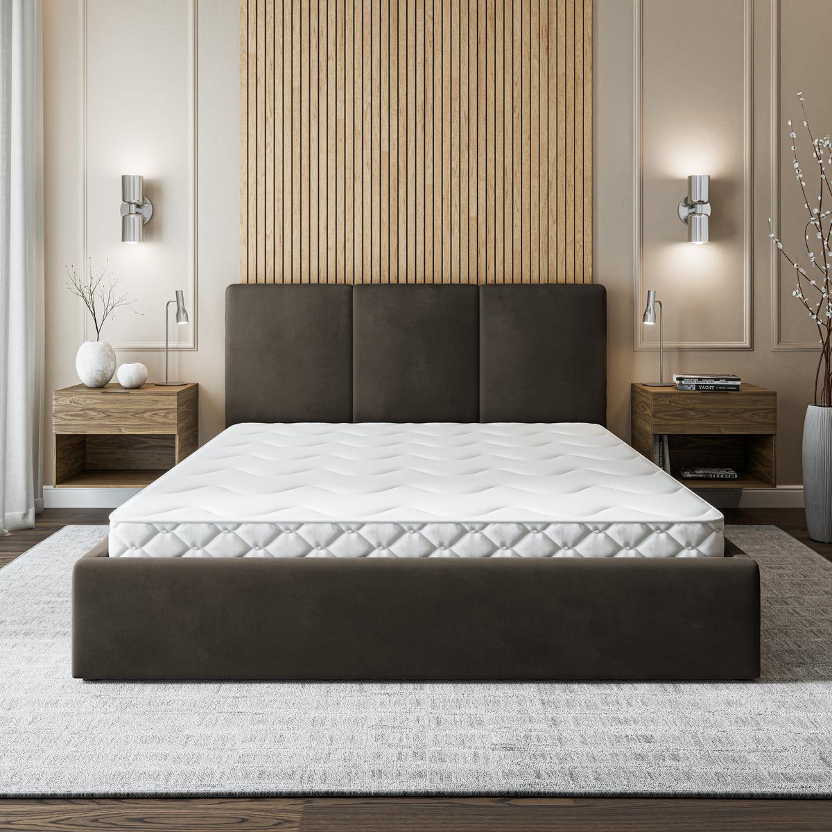 POLSTERBETT AZURI 180x200 cm mit Bettkästen - Braun - Braun, Holz (180/200cm) - MASSENO