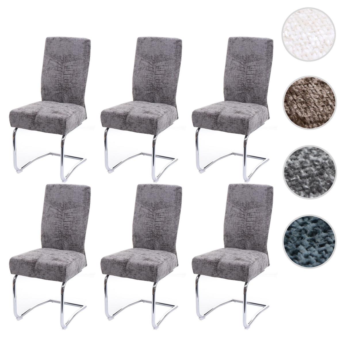 ESSZIMMERSTUHL Grau 6er-Set - Dunkelgrau/Grau, Textil (46/105/60cm) - MCW