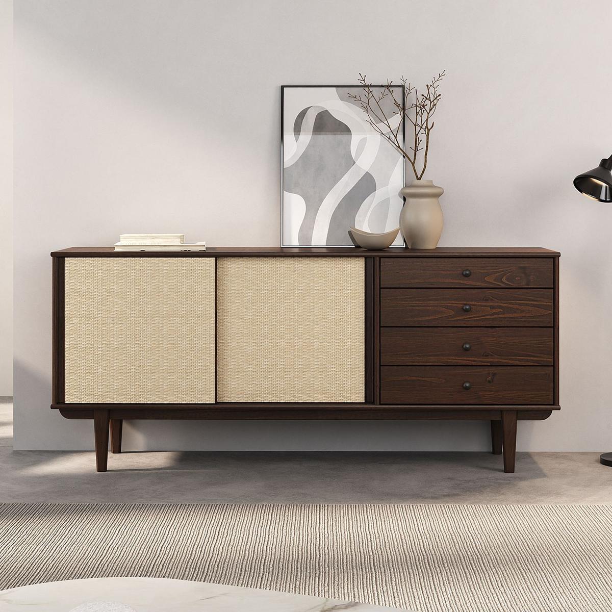 SIDEBOARD SIMONA nussbaum - Nussbaumfarben, Holz (175/76/41cm) - IDIMEX