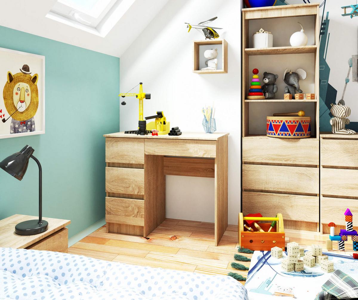 SCHREIBTISCH Eiche Sonoma 77/90/50 - Sonoma Eiche, Holzwerkstoff (120/60/77cm) - RAUMHIRSCH FURNITURE