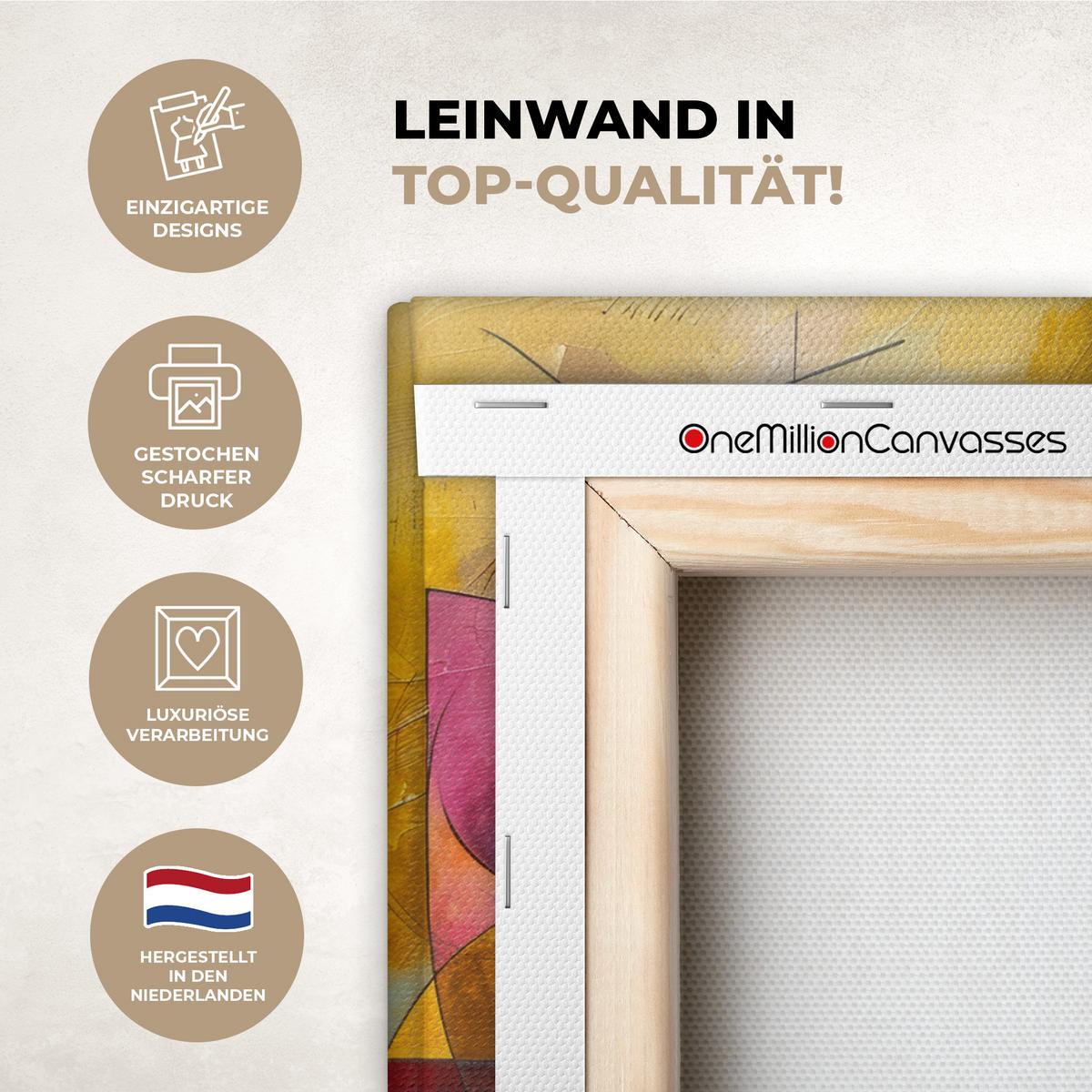 LEINWANDBILD Kunst - Abstrakt - Modern Wandbild 40x30 cm - Gelb, Textil (40/30cm) - MuchoWow