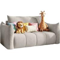 SCHLAFSOFA Lilo mit Bettkasten, Hellgrau Cordstoff 120/86/101 cm - Hellgrau/Schwarz, Kunststoff/Textil (120/86/101cm) - WFL GROUP