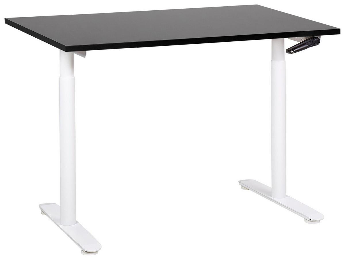 SCHREIBTISCH schwarzweiß 120/72 cm manuell höhenverstellbar Destin IV - Schwarz/Weiß, Holz (72/120/74cm) - Beliani