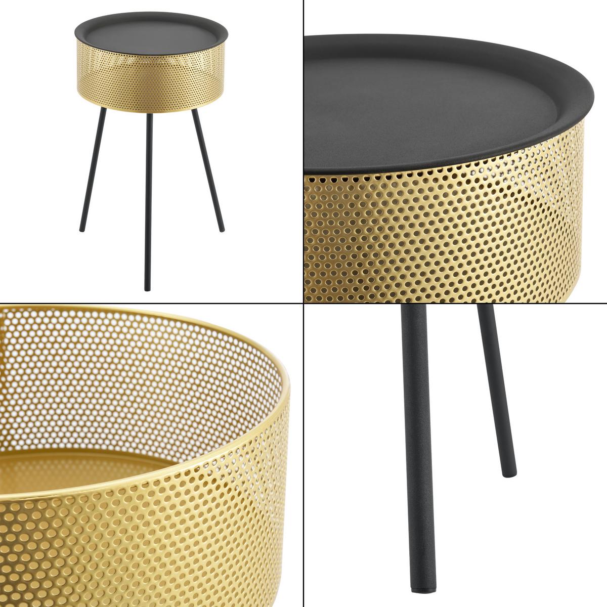 BEISTELLTISCH Gällivare - Goldfarben, Holzwerkstoff (40/40/65cm) - [en.casa]