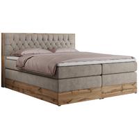 BOXSPRINGBETT AMORE KING 180/200 Beige Struktur - H3 - Beige, Holz/Textil (180/200cm) - MKS