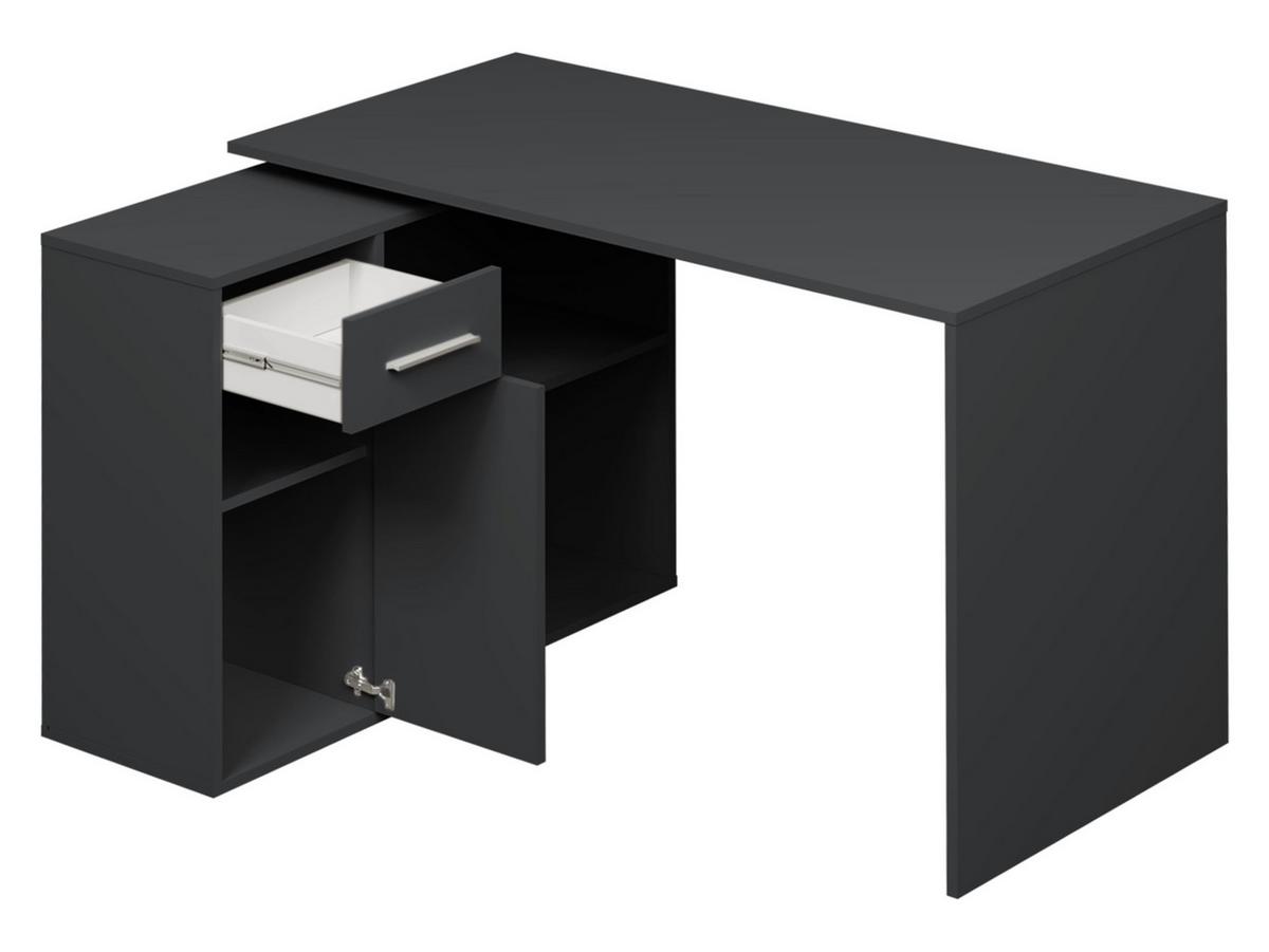 ECKSCHREIBTISCH Marco - Anthrazit/Silberfarben, Holzwerkstoff/Kunststoff (92/120/74cm) - MIRJAN24