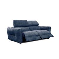 SOFA CALVERA 3-Sitzer mit 2 Relaxfunktionen, dunkelblau - Dunkelblau, Holzwerkstoff/Textil (204/79/106cm) - Wozimo