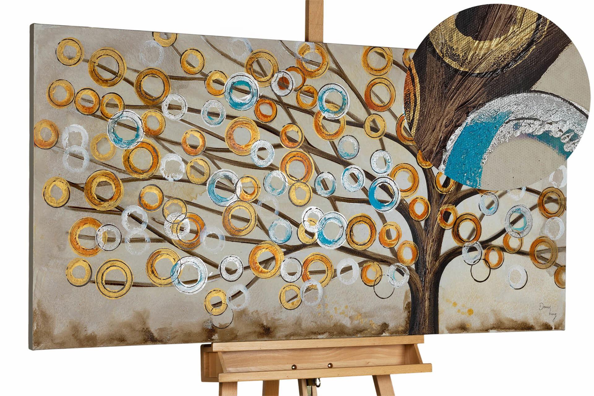 ÖLGEMÄLDE 140/70 cm - Beige/Kupferfarben, Holz/Textil (140/70cm) - KUNSTLOFT