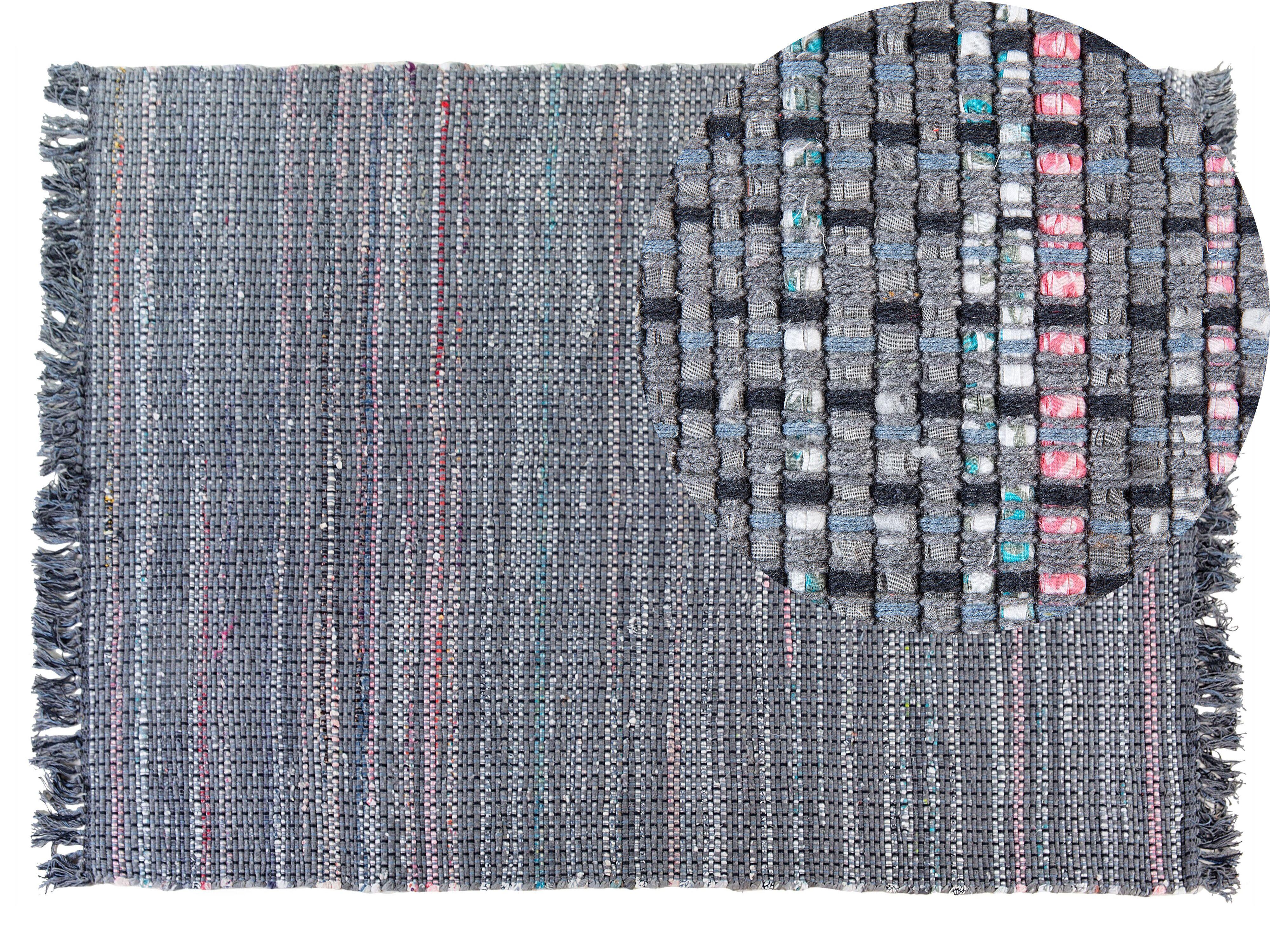 TEPPICH geflochten Besni 200/140 cm - Grau, Textil (140/200cm) - Beliani