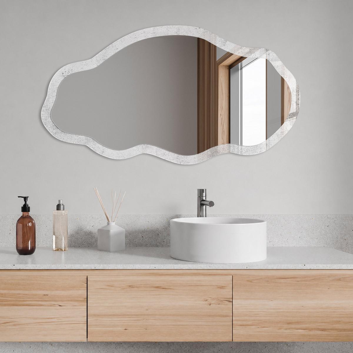 SPIEGEL 90x45 cm asymmetrisch mit Druck - Unverfälschte Eleganz - Transparent, Glas (45/90/0.4cm) - TULUP