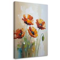 LEINWANDBILD Blumen 40x60cm - Rot, Textil (40/60cm) - Feeby