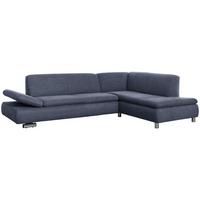 ECKSOFA mit Ottomane rechts Kaye Flachgewebe blau - Blau, Kunststoff (190/270cm) - 58aufmkessel